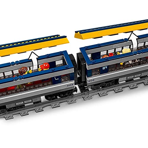 LEGO 60197 City Tren de Pasajeros con Motor, Juguete Teledirigido para Niños a Partir de 6 Años con Vías, Vagones y Accesorios