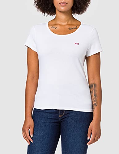 Levi's 2Pack Camiseta, 2 Pack Tee White +/Mineral Black, M para Mujer