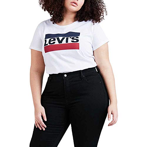 Levi's Pl tee Camiseta de Manga Corta, Plus Sportswear Logo White, 3X para Mujer