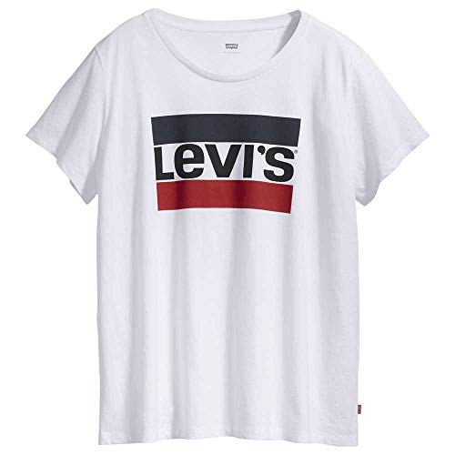 Levi's Pl tee Camiseta de Manga Corta, Plus Sportswear Logo White, 3X para Mujer