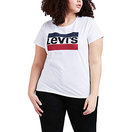 Levi's Pl tee Camiseta de Manga Corta, Plus Sportswear Logo White, 3X para Mujer