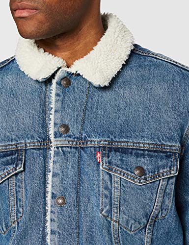 Levi's Type 3 Chaqueta, Azul (Fable Sherpa Trucker), S para Hombre