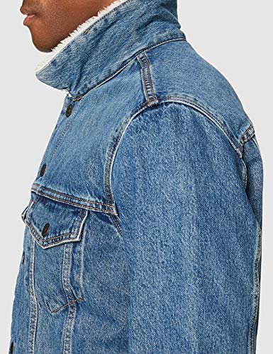 Levi's Type 3 Chaqueta, Azul (Fable Sherpa Trucker), S para Hombre