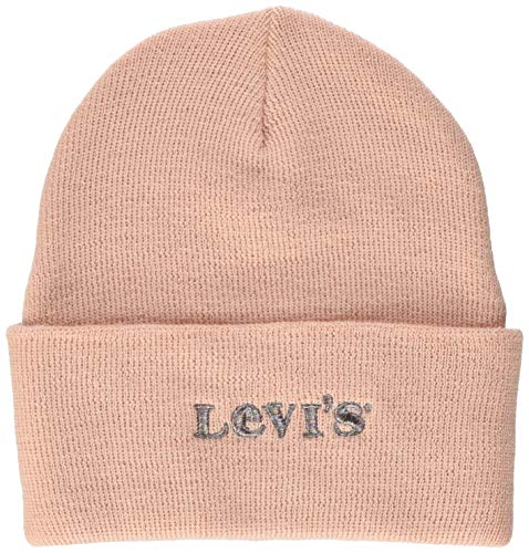 Levi's Women's Modern Vintage Logo Beanie-Holiday Expression Boina, Light Pink, One Size