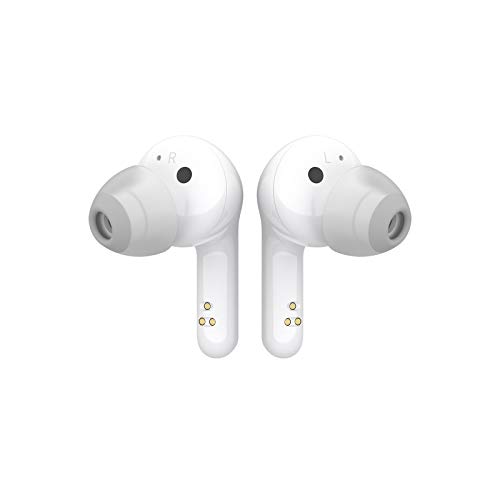 LG TONE Free FN4 Auriculares True Wireless con tecnología Meridian Sound, almohadillas de gel de silicona hipoalergénicas de grado médico, reducción del ruido, doble micrófono, color blanco