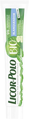 Licor Del Polo - Dentífrico Bio Blanqueador – 12uds de 75ml (900ml) – Pasta de dientes con un 99% de ingredientes de origen natural – Refuerza el esmalte de los dientes