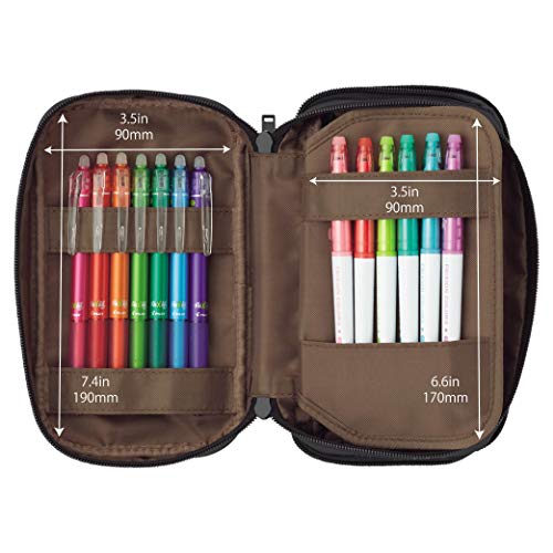 LIHIT LAB Estuche triple con cremallera, 7.9 × 3.5 × 4.7 pulgadas, camuflaje negro (A7556-134)