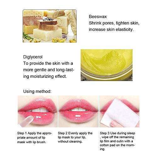 Lip Sleeping Mask Hidratante Antiarrugas Bálsamo Labial Nutritivo Cuidado de Labios, para Piel Agrietada, Labios Agrietados 12g