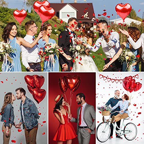 Lishang 1056Pcs San Valentin Decoracion Kit Romántico de Velas Pétalos de Rosa Artificiales Boda Globos Corazón Rojo para Bodas Fiestas Ambiente Romántico Compromiso Cumpleaños Decoración