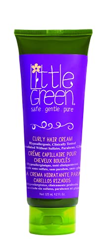 Little Green - Crema hidratante para cabellos rizados 125 ml para niños sin sulfatos, parabenos ni gluten | producto vegano sin aromas añadidos