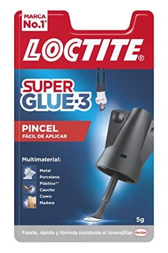 Loctite Super Glue-3 Precisión, pegamento transparente de máxima precisión, pegamento instantáneo triple resistente + Super Glue-3 Pincel, pegamento transparente con pincel aplicador