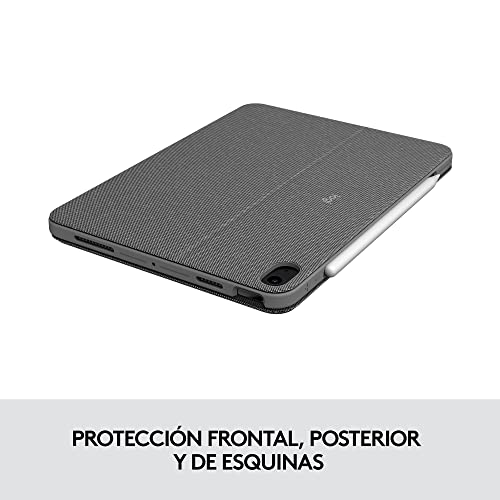 Logitech Combo Touch Funda con Teclado para iPad Air (4. gen. - 2020) - Teclado Retroiluminado Extraíble con Soporte, Trackpad, Smart Connector - Disposición QWERTY Español - Gris