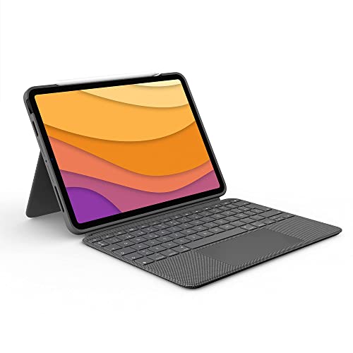 Logitech Combo Touch Funda con Teclado para iPad Air (4. gen. - 2020) - Teclado Retroiluminado Extraíble con Soporte, Trackpad, Smart Connector - Disposición QWERTY Español - Gris