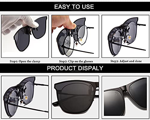 Long Keeper Gafas de Sol Polarizadas con Clip de Hombre Mujer Protección UV400 Clip Lente Gafas para Conducir Deportes