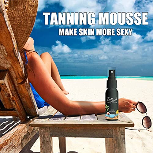 Long Lasting Sunless Tanning Self Tan Organic Mousse Body Lotion, Natural Self Tanner Gorgeous Glow, Face and Body Self Tanner for All Skin Types (30ML)