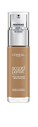 L’Oréal Paris Make-Up Designer Accord Parfait - 8.D/8.W Golden Cappuccino - Foundation base de maquillaje Frasco dispensador Líquido - Base de maquillaje