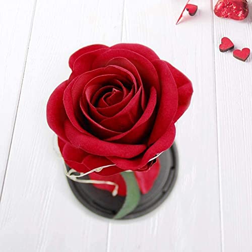 LOZACHE Rosa Encantada de Seda roja y luz LED, Kit de Rosas La Bella y la Bestia, Regalo para día de Navidad San Valentín Madre Boda Aniversario Cumpleaños