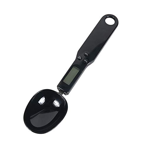 LQRLY - Cuchara de medición (cuchara de medición, cuchara digital electrónica con pantalla LCD, escala de cuchara de pesaje precisa 0,1 g/500 g) (Negro)