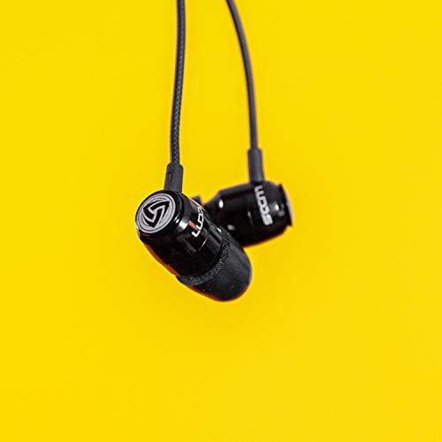 LUDOS Clamor Auriculares In Ear con Cable y Microfono, Cascos Espuma de Memoria, Cable Reforzado, Graves, Earphones para para iPhone, iPad, Samsung, Mi, Xiaomi, Huawei, Gaming, Deportivos, Ordenador