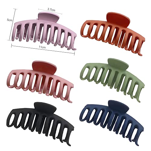 Luriseminger Pinzas Pelo Mujer, 6 Piezas Antideslizantes Pinzas para el Pelo, Plástico Coloridas Grande Pinzas Pelo, Garra Grande Clips