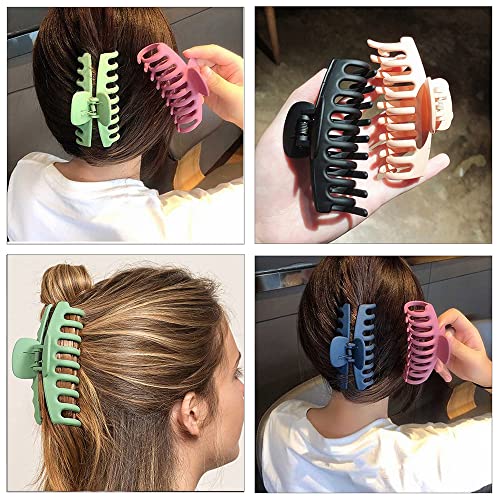 Luriseminger Pinzas Pelo Mujer, 6 Piezas Antideslizantes Pinzas para el Pelo, Plástico Coloridas Grande Pinzas Pelo, Garra Grande Clips