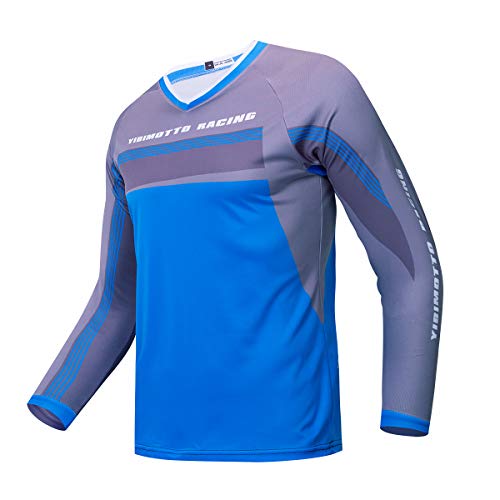 Maillot de Ciclismo para Hombre Camiseta MTB Shirt de Manga Larga Transpirable Camiseta de Bicicleta de Montaña