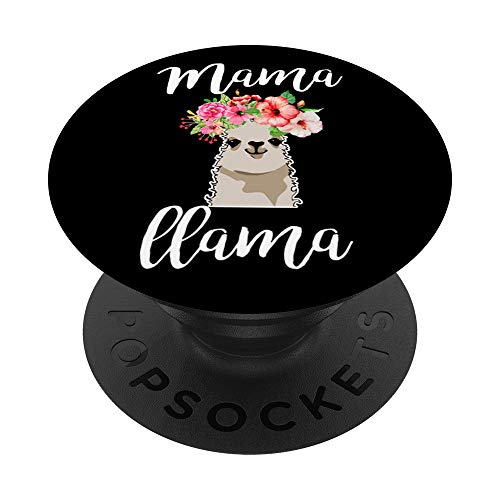 Mamá Llama Alpaca Día de la Madre Cumpleaños Mamá Verano Playa PopSockets PopGrip Intercambiable