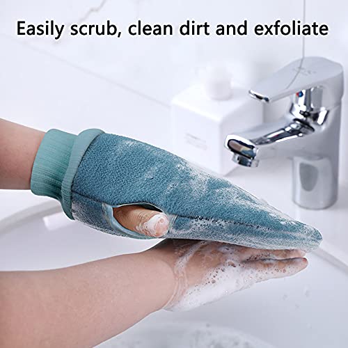 Manopla exfoliante, paquete de 2 guantes exfoliantes de doble cara, loción de ducha natural alternativa para spa, baño