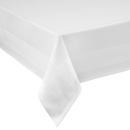 Mantel de damasco Gastro Edition, color blanco, con bordes satinados, 100% algodón, medidas, color y forma a elegir, algodón, Weiss, 130 x 130 cm Eckig