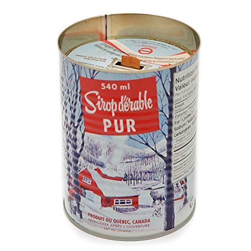 MapleFarm - Velas perfumadas con jarabe de arce en lata tradicional canadiense. Mecha de madera. Maple syrup canlde iconic can.