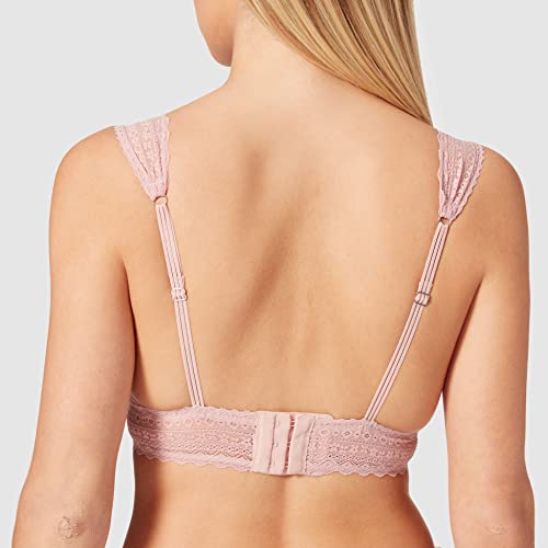 Marca Amazon - Iris & Lilly Bralette de Rejilla Mujer, Rosa (Pale Mauve), S, Label: S