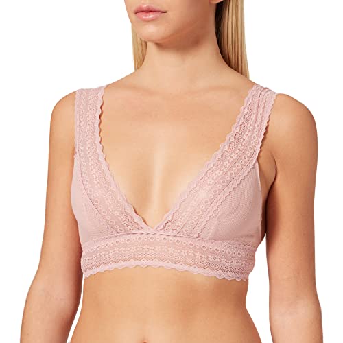 Marca Amazon - Iris & Lilly Bralette de Rejilla Mujer, Rosa (Pale Mauve), S, Label: S