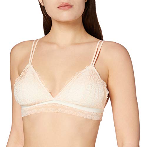 Marca Amazon - IRIS & LILLY Sujetador Bralette con Encaje Mujer, Rosa (Pale Dogwood/angel Wing), M, Label: M