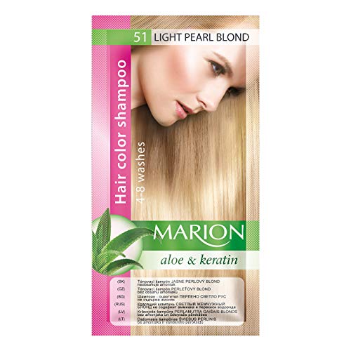 Marion. Champú de color para el cabello en bolsita, duración de 4 a 8 lavados, con áloe y queratina, color semipermanente