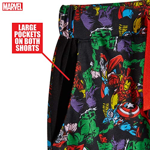 Marvel Pantalones Niños Cortos, Pack De Bermudas Verano con Los Vengadores Iron Man Capitán América Thor y Hulk, Regalos para Niños 3-14 años (Gris/Multi, 5-6 años)