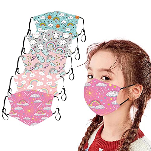 𝓜𝓪𝓼𝓬𝓪𝓻𝓲𝓵𝓵𝓪 5pcs Niños Ajustable Earloop a Prueba De Viento Reutilizable Lavable Espacio Impreso Faciales Que Cubren El Pañuelo Faciales De Seda De Hielo para Niños Adecuado para Escolar