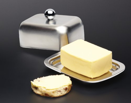 masterclass Kitchen Craft Insulated Butter Dish, Silver