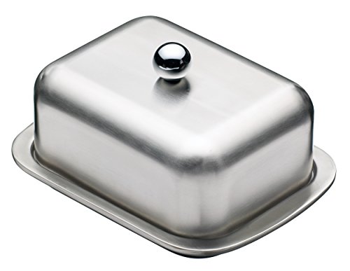 masterclass Kitchen Craft Insulated Butter Dish, Silver