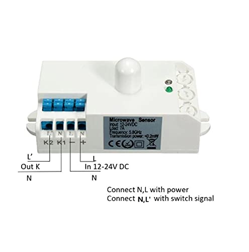 MASUNN Sk-807K-Dc 12V-24V 5.8 GHz Microondas Radar Sensor De Luz Interruptor De Movimiento De Cuerpo Detector De Hf