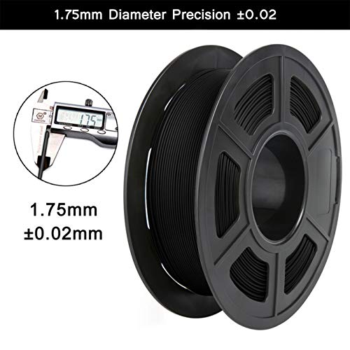 Matte PLA Filament, PRINSFIL Filament PLA 1.75 mm, 3D Printing Materials for 3D Printer, 1 kg 1 Spool,Matte Black