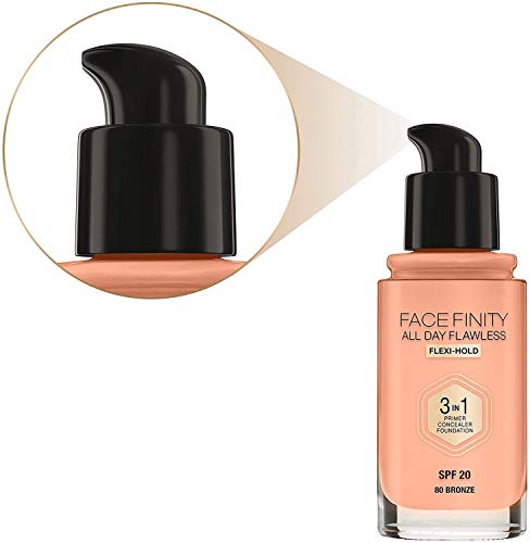 Max Factor Facefinity All Day Flawless Base y Corrector, Tono Base: 080 Bronze, Tono Corrector: 030