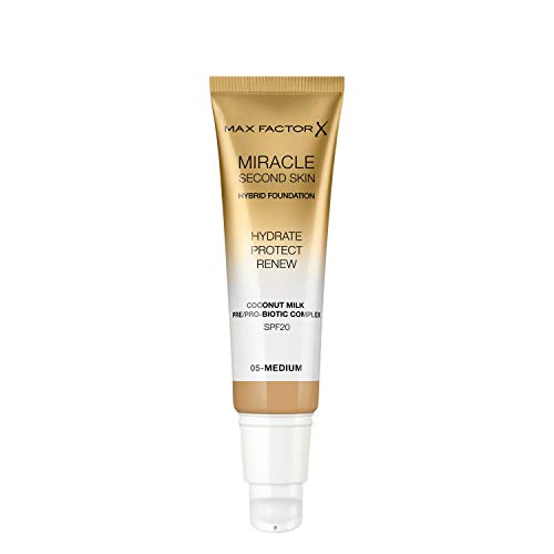 Max Factor Miracle Touch Second Skin - Base de maquillaje hidratante