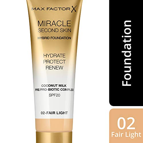 Max Factor Miracle Touch Second Skin Base De Maquillaje, Tono 02, 30 Ml