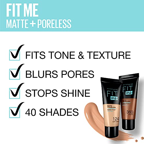 Maybelline New-York - Fond de Teint Fluide Fit Me Matte & Poreless - Peaux normales à grasses - teinte : 130 Buff Beige - 30 ml