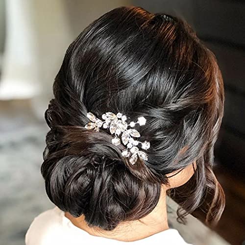 Mayelia Peine para el pelo de novia de cristal, accesorios para el cabello de novia, accesorio para el cabello con diamantes de imitación para mujeres y