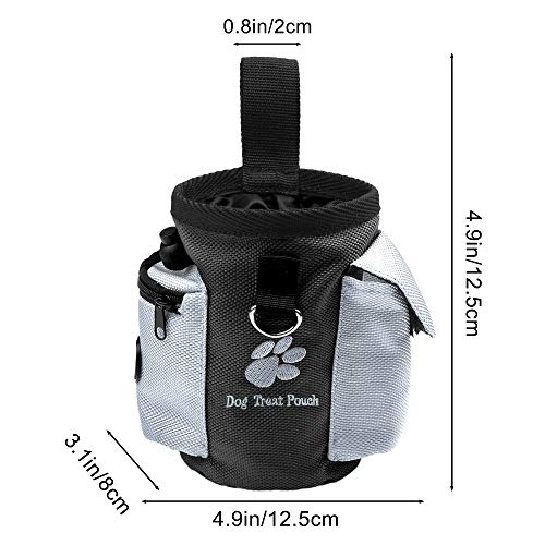 MEEQIAO Bolsa Premios Perro, Dispensador de Bolsa Caca Incorporada Fácil de Llevar para Correr Senderismo Ciclismo Camping etc (Negro)