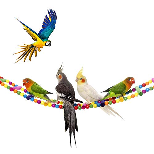 MEISO 74 x 10 cm juguetes para pájaros para loro escalera, columpio, entrenamiento arco iris puente para loros, periquitos africanos grises conures cacatúas, agapornis, ninfas.