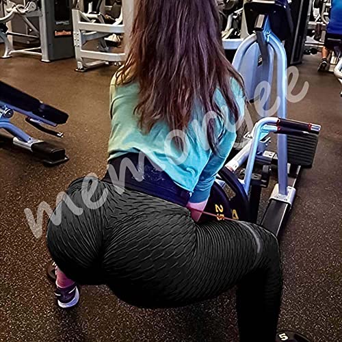 Memoryee Leggings Mujer Push Up Mallas Pantalones Deportivos anticeluliticos Suave Elásticos Alta Cintura Elásticos Yoga Fitness de Control la Barriga/Black/M