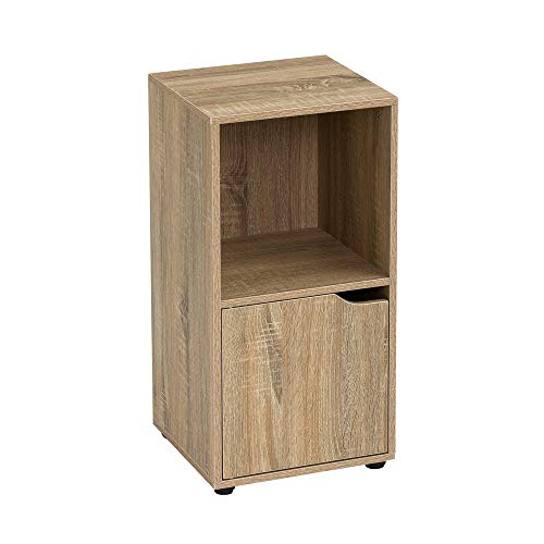 Mesilla de Noche de 1 Puerta nórdica marrón de Madera de 61x29x30 cm - LOLAhome