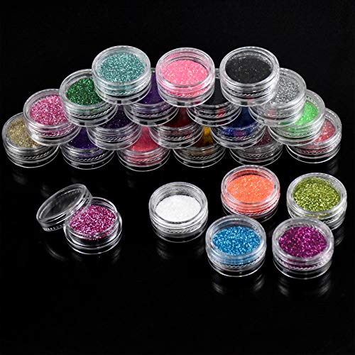 Mikihat 24 Colores Polvos para Uñas de Gel,Polvos Acrilicos para Uñas, Purpurina Multicolor Polvo Brillante, Uñas Brillante Decoración para Decoración de Uñas Cara Maquillaje Pelo Arte